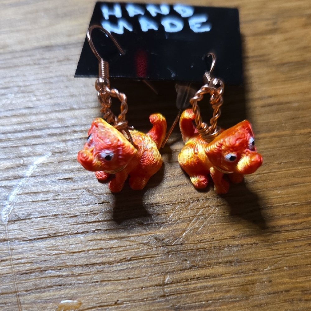 Charming Orange Dog Earrings